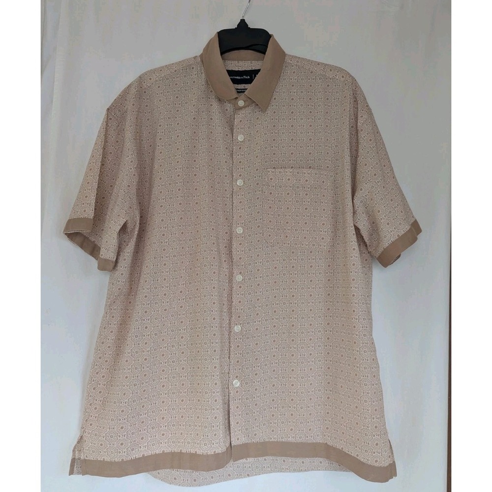 Abercrombie & Fitch Shirt Mens M  Oversized Floral Short Sleeve Button Front